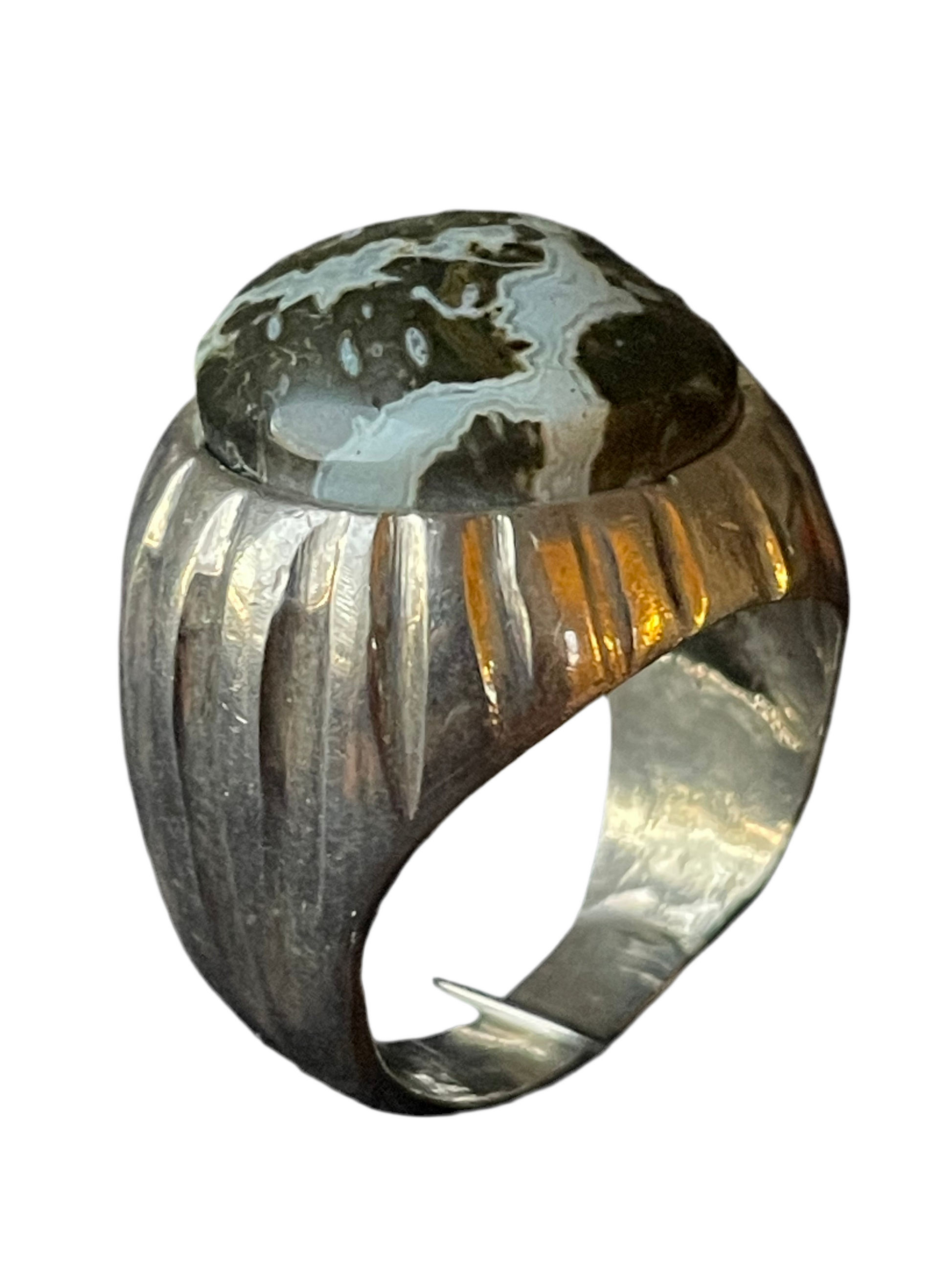 Ökenmystik – Ring med Naturfärgad Akik